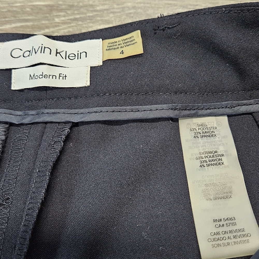 Calvin Klein Black Modern Fit Dress Pants Trousers Slacks Women's 4 Classic - Picture 7 of 10